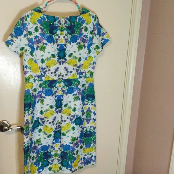 Talbots Petite Spring Fitted Square Neckline Dress Size 8P - Picture 5 of 6